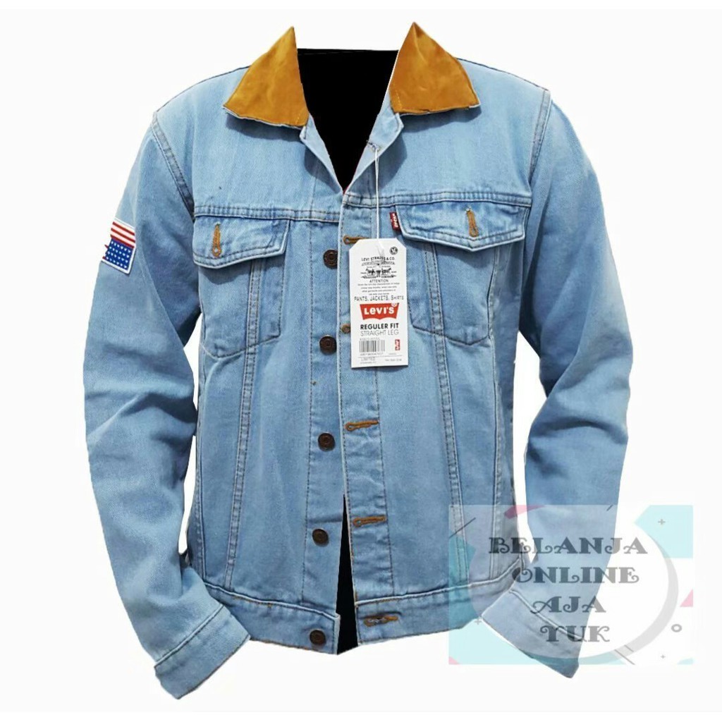 [COD] Jaket Jeans levis dilan bioblitz / biru muda-telor asin /Jaket levis pria wanita ukuran M,L,XL