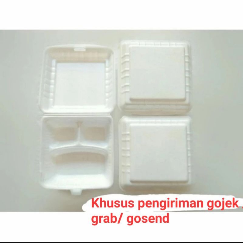 

sterofom sekat 3 isi 100box | serofom kotak nasi | sterofom box | gabus makan