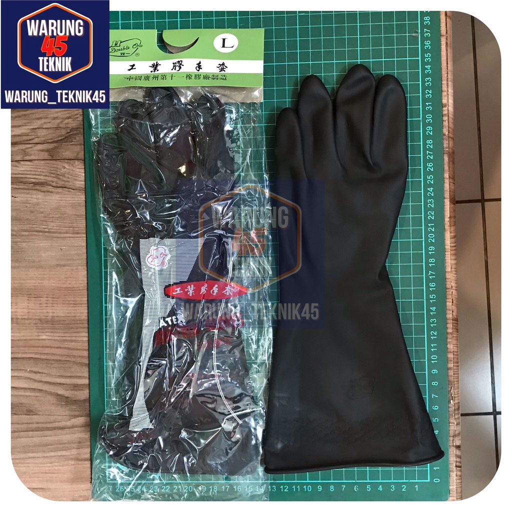 Sarung Tangan Latex Karet Hitam 14 Inch Double One