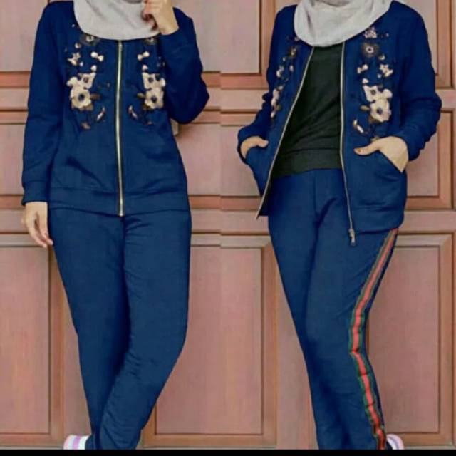 Setelan Wanita Casual Santai Training Gucci  Jogging  