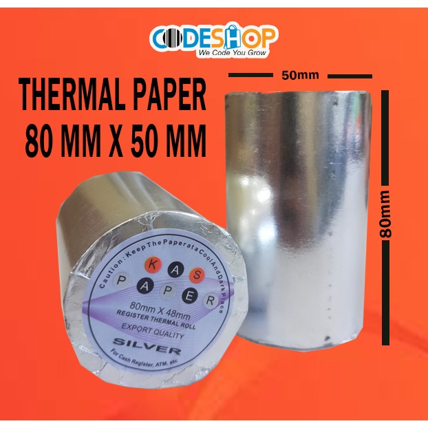 

Kertas Thermal Codeshop 80x50 mm Roll Printer Kasir 80 MM