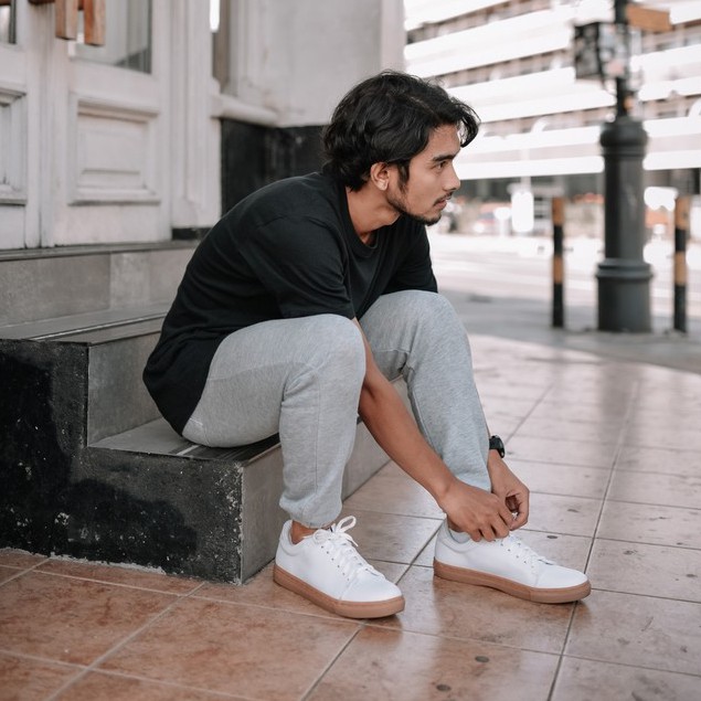 Brantley White | Sepatu Putih Casual Sneakers Kasual Polos Ori Pria Cowok Footwear Ori | FORIND Jack