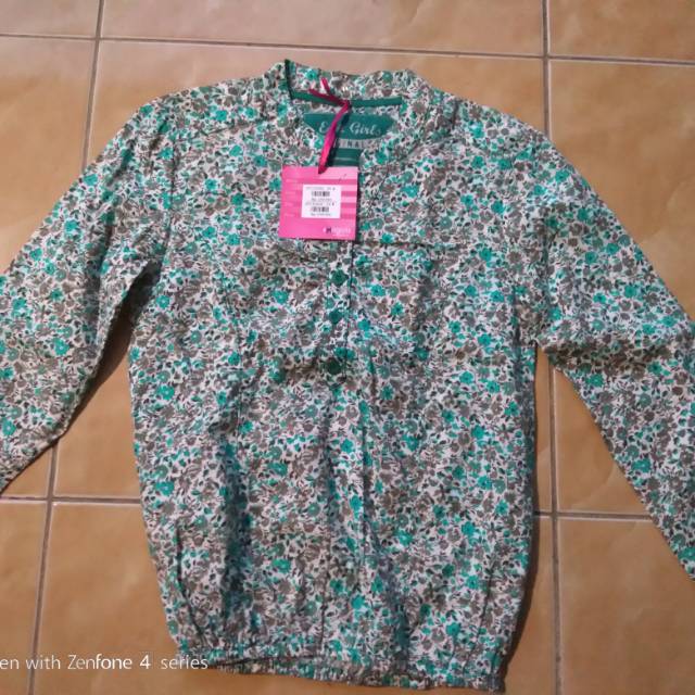 Blouse exit girls green flower