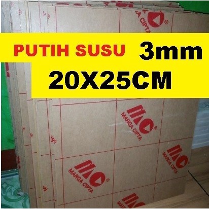 

Acrylic - Akrilik Putih Susu - Marga Cipta tebal 3mm ukuran 20x25cm