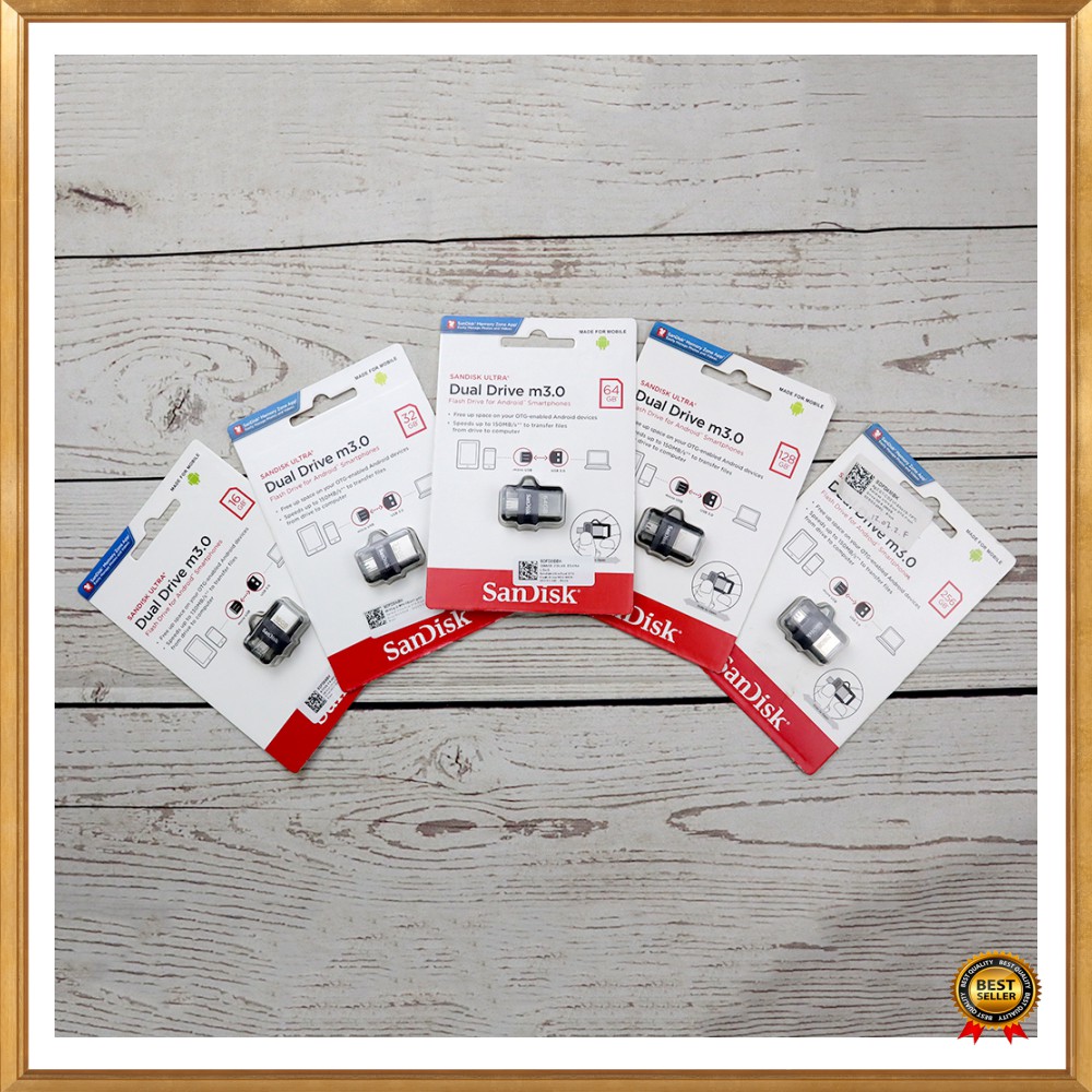 Promo Sandisk Ultra Dual OTG Flash Drive M3.0 64GB - SDDD3-64G - Black Berkualitas