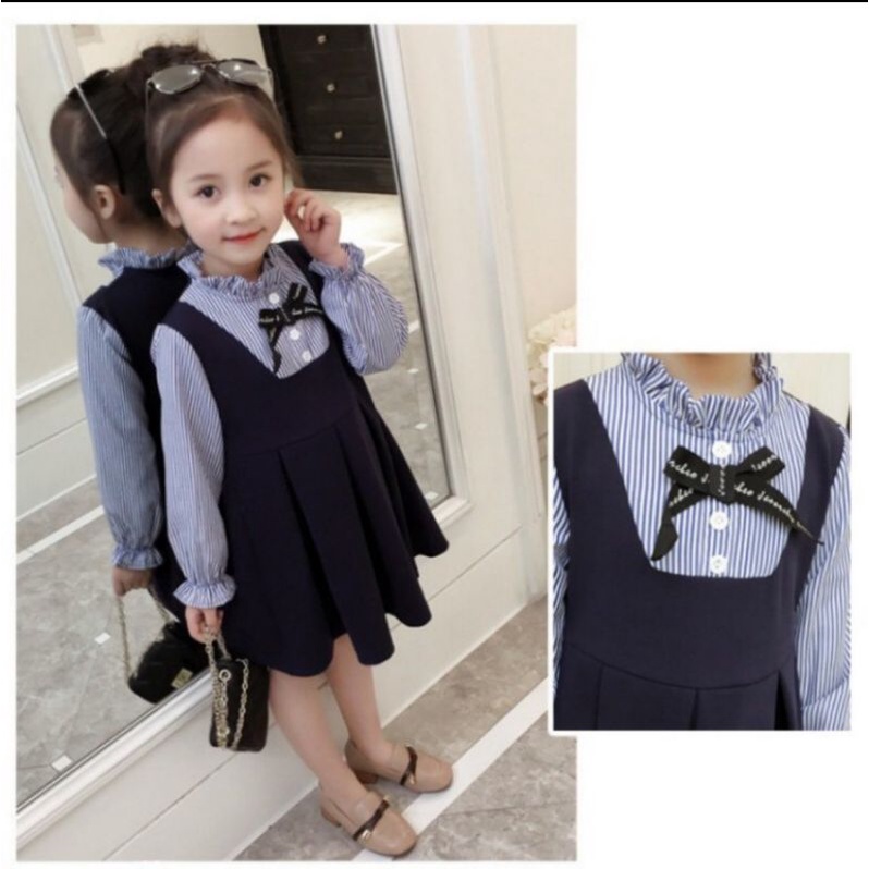 Dress lengan panjang anak perempuan import /JEAN DRESS