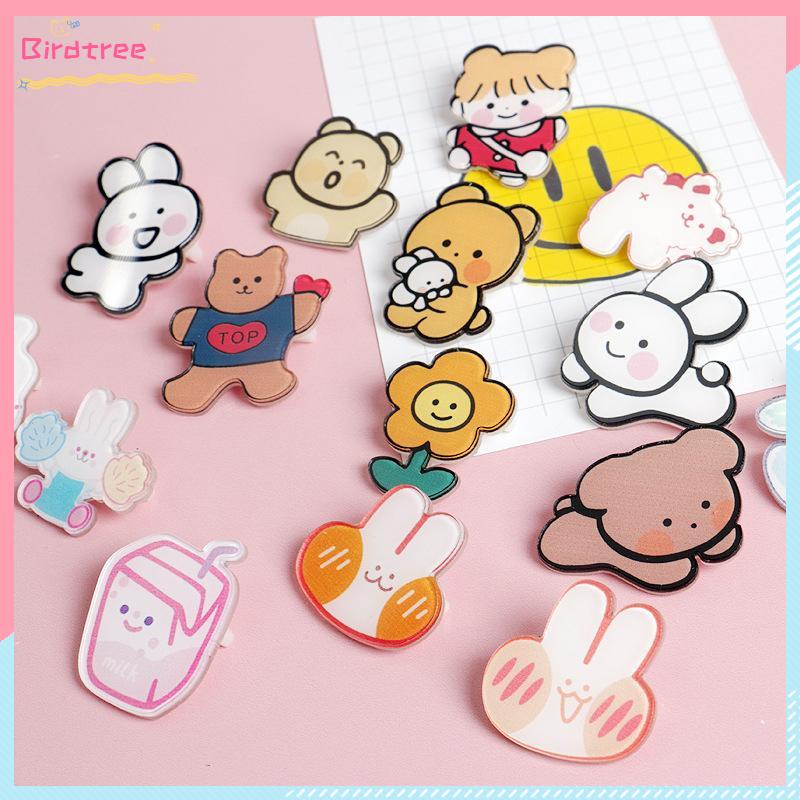 [Readystock❤️COD]Bros Pin lucu  Acrylic Gaya Korea Pin Tas Lucu Cute Pin Import- BS