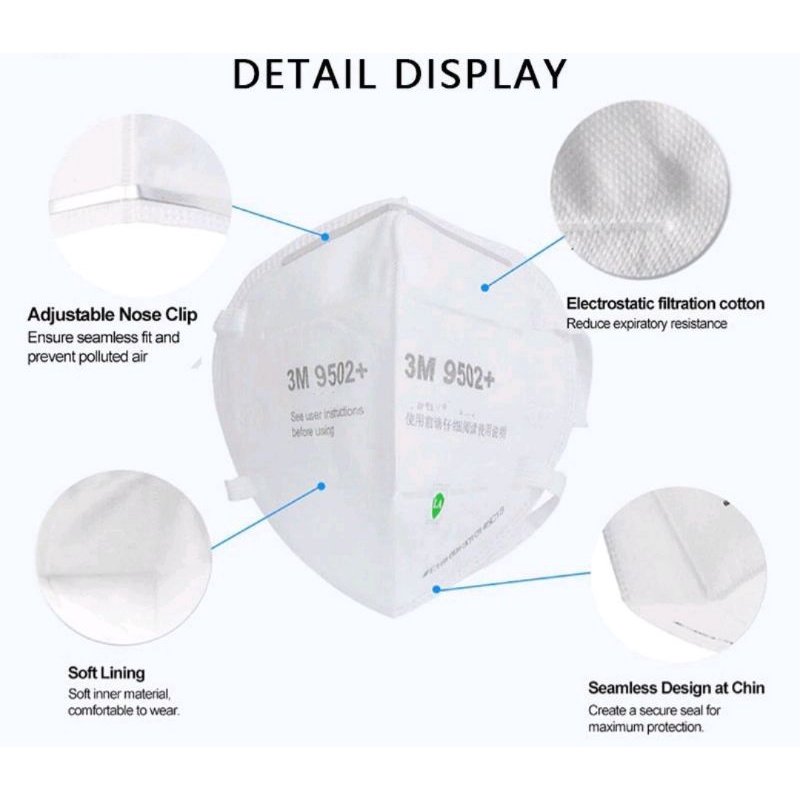 Masker kn95 9502+ 3m