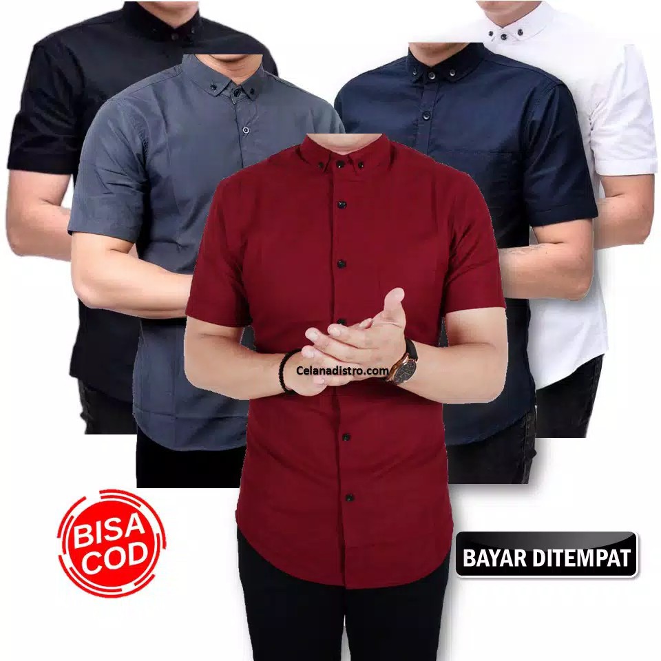 KEMEJA PRIA MENS POLOSAN LENGAn PENDEK COOLMAN PAKIAN PRIA CASUAL PAKAIAN DINAS PNS KERJA SIZE MLXL