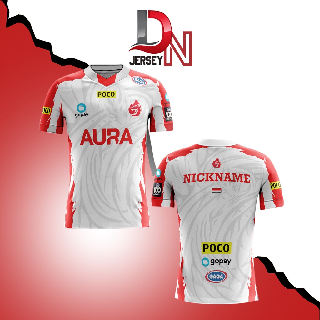 JERSEY BAJU KAOS GAMING AURA FIRE 2021 TERBARU GAME MOBILE LEGENDS ML FREEFIRE AOV PUBG FREENICKNAME