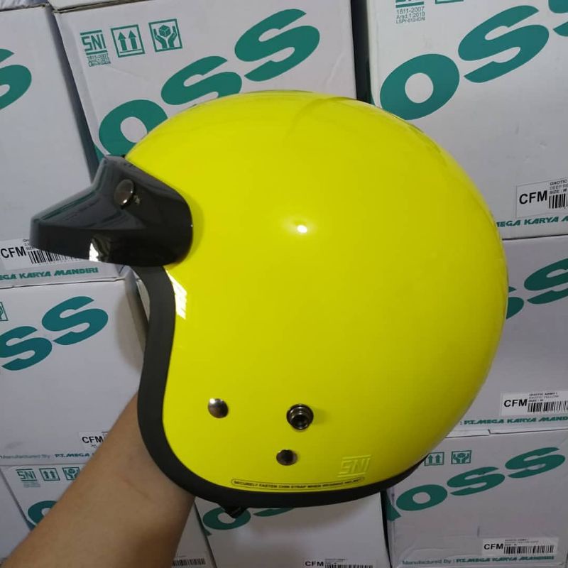 HELM CARGLOSS RETRO YELLOW FERRARI ORIGINAL HELM RETRO CARGLOSS KUNING LEMON HELM BOGO HELM VESPA