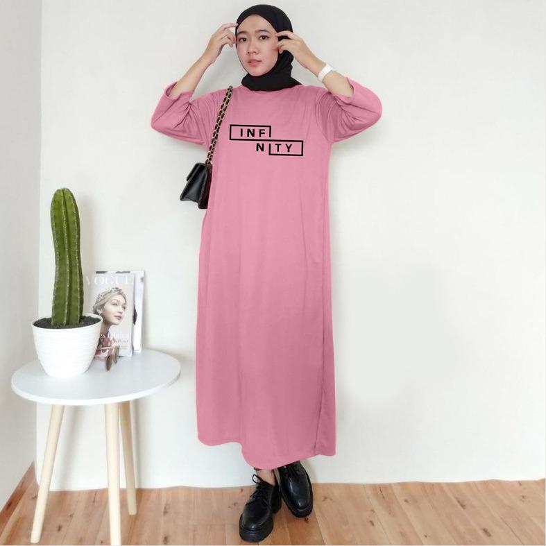 Baju Dress Oversize Tunik Premium INFINITY Oversized Dress Tshirt polos