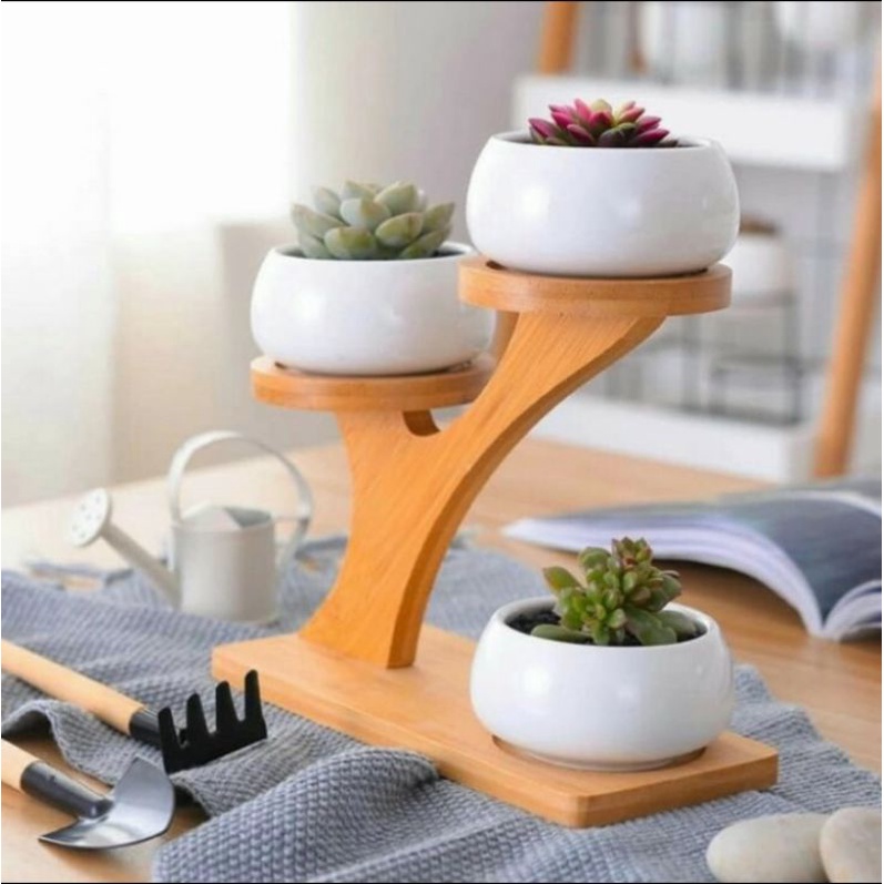 Rak pot mini kayu / Rak pot hias