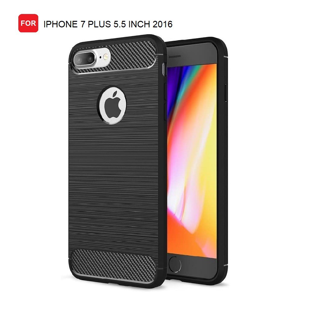 CASE SLIM FIT CARBON IPAKY IPHONE 7 PLUS IPHONE 8 PLUS SOFTCASE - FA