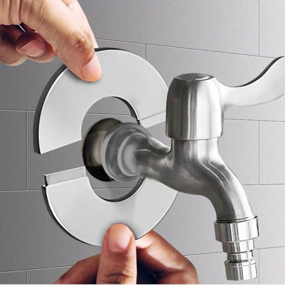 Kran Nanas Penutup Hias Tembok Bermanfaat Flange Stainless Steel Chrome Faucet Aksesoris