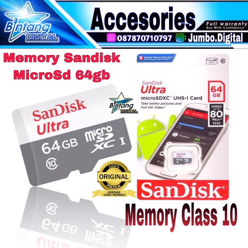 Sandisk Microsd 64Gb Class 10 - Memory Sandisk Microsd Class 10 64Gb - Sandisk 64gb microsd