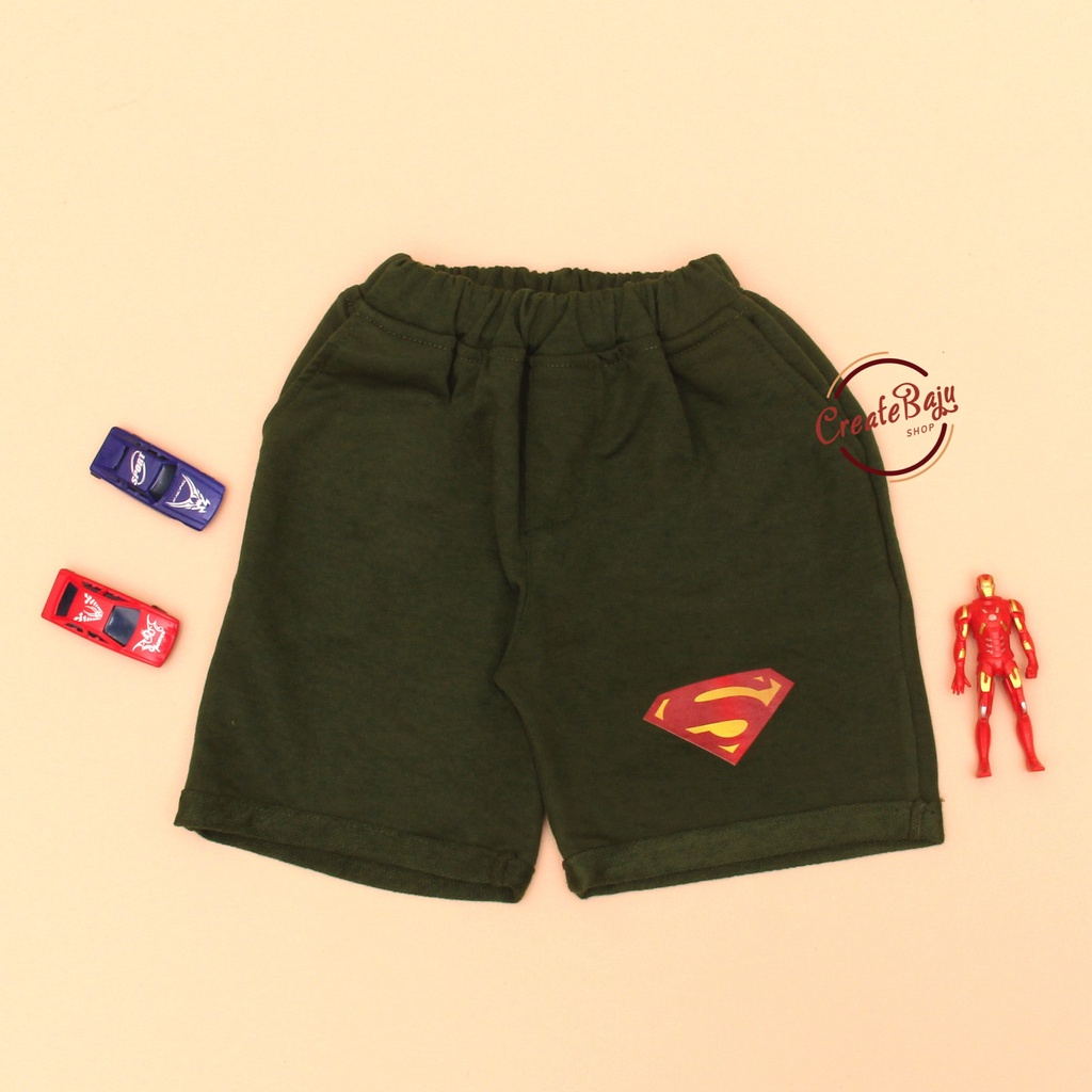 CELANA PENDEK ANAK MOTIF SUPERHERO BABYTERRY CELANA SANTAI ANAK LAKI 1-5 TAHUN FASHION TERMURAH