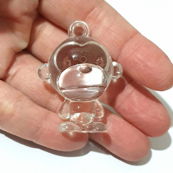 Aksesoris Gantungan / Bandul Monyet Kristal Putih (1 Pcs)