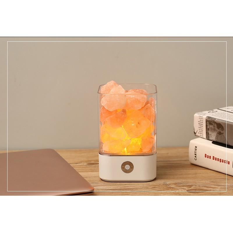 ICOCO Lampu Tidur LED Crystal Salt Lamp of Himalaya Lava Lamp - M4 - Black