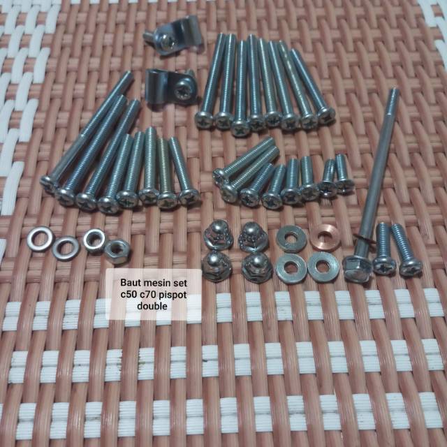 Baut Mesin Set Honda C50 C70 Pispot Double Stater