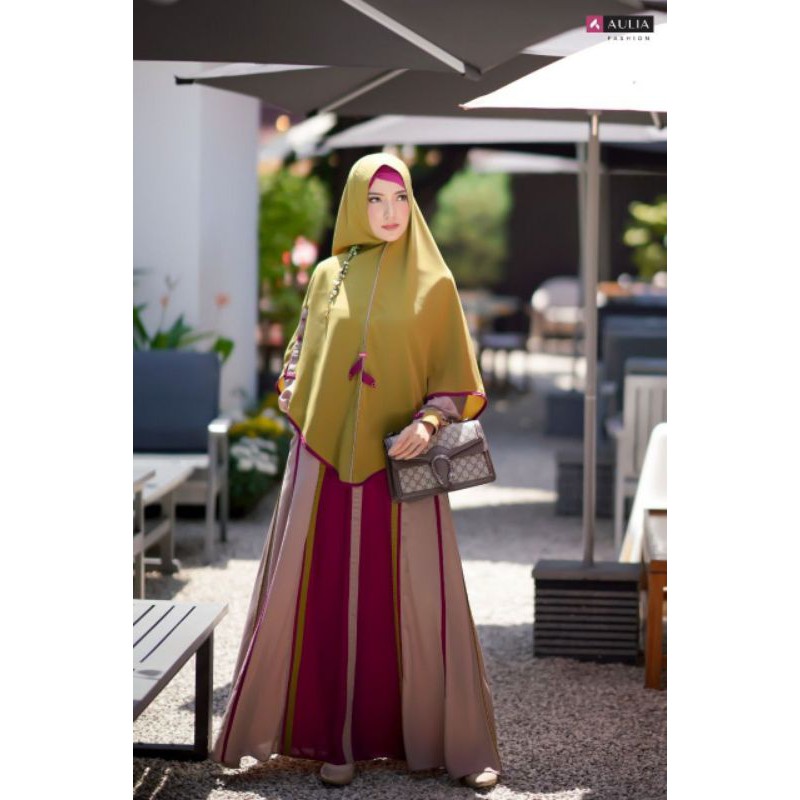 NEW- SET GAMIS AULIA FASHION ADELINE KHAKY KIWI
