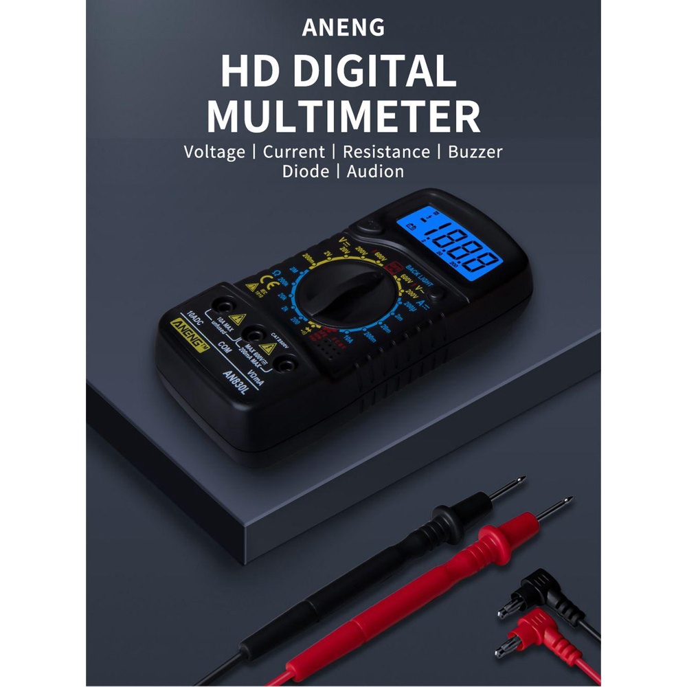 Top Digital Smart Multimeter Multifungsi LCD Arus OHM Tranistor NCV Tester Voltmeter