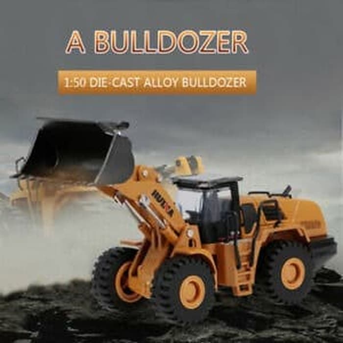 DIECAST MINIATUR DCS584 HUINA 1714 BULLDOZER METAL SCALE 1:50 HUINA TOYS DIE-CAST