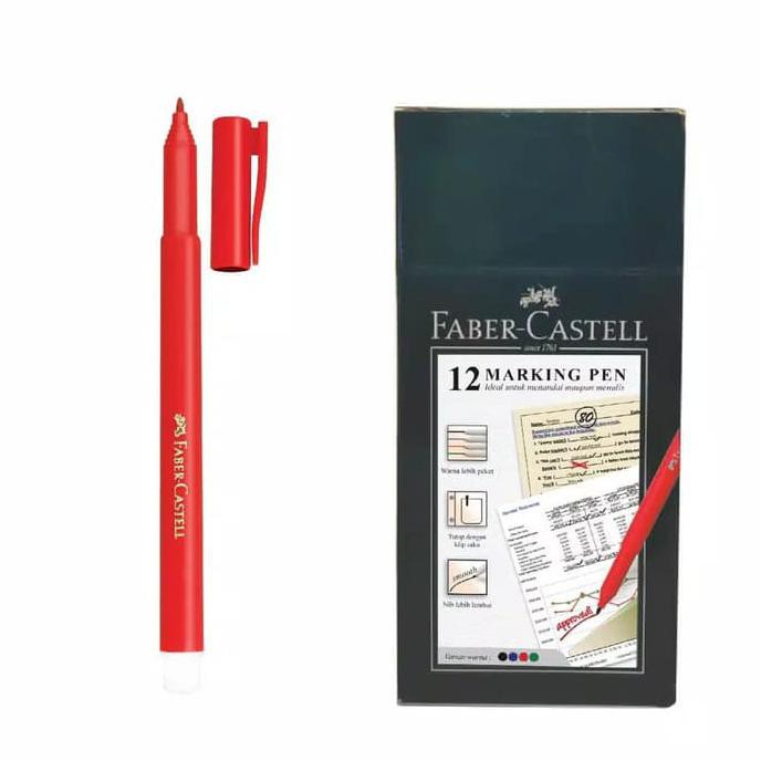 

Faber-Castell Marking Pen New Combine Red Ink 1Boxi 12pcs PROMO