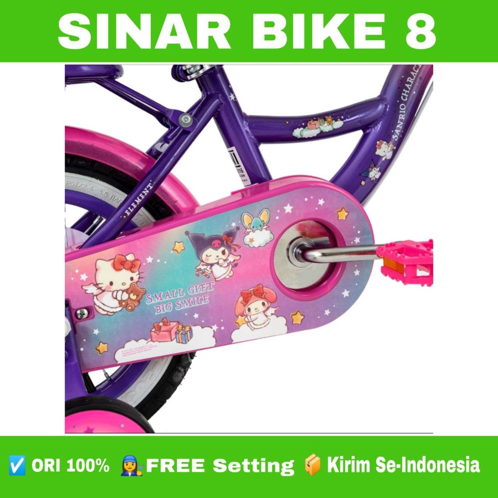 Sepeda Anak Mini ELEMENT SANRIO 2.0 Caharacters Ukuran 12&quot; 16&quot; &amp; 18 Inch