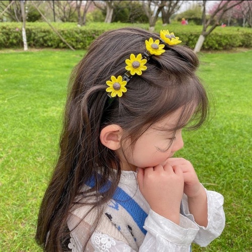 Bando Kepang Rambut Anak Bando Jepit Korea Style Bando Bunga Melingkar Bendo Jepitan Rambut