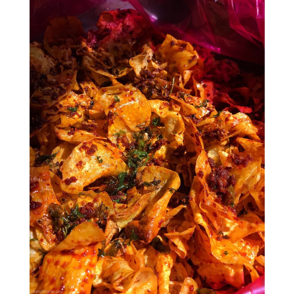 

KERIPIK TALAS BALADO PEDAS 250 gr