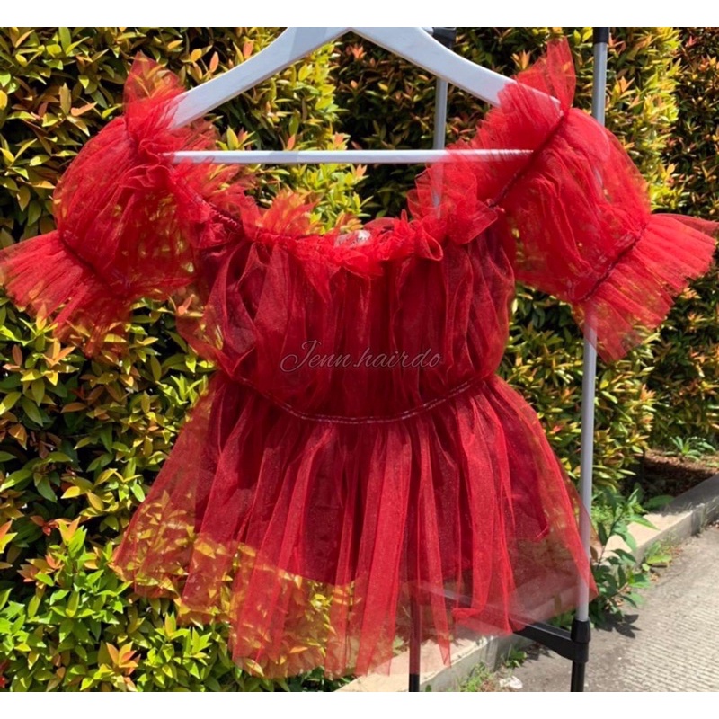 TOP TULE / ATASAN WANITA/ BAJU KOREA / KOREAN FASHION/RUFFLE MAKEUP/ RUFFLE TULE