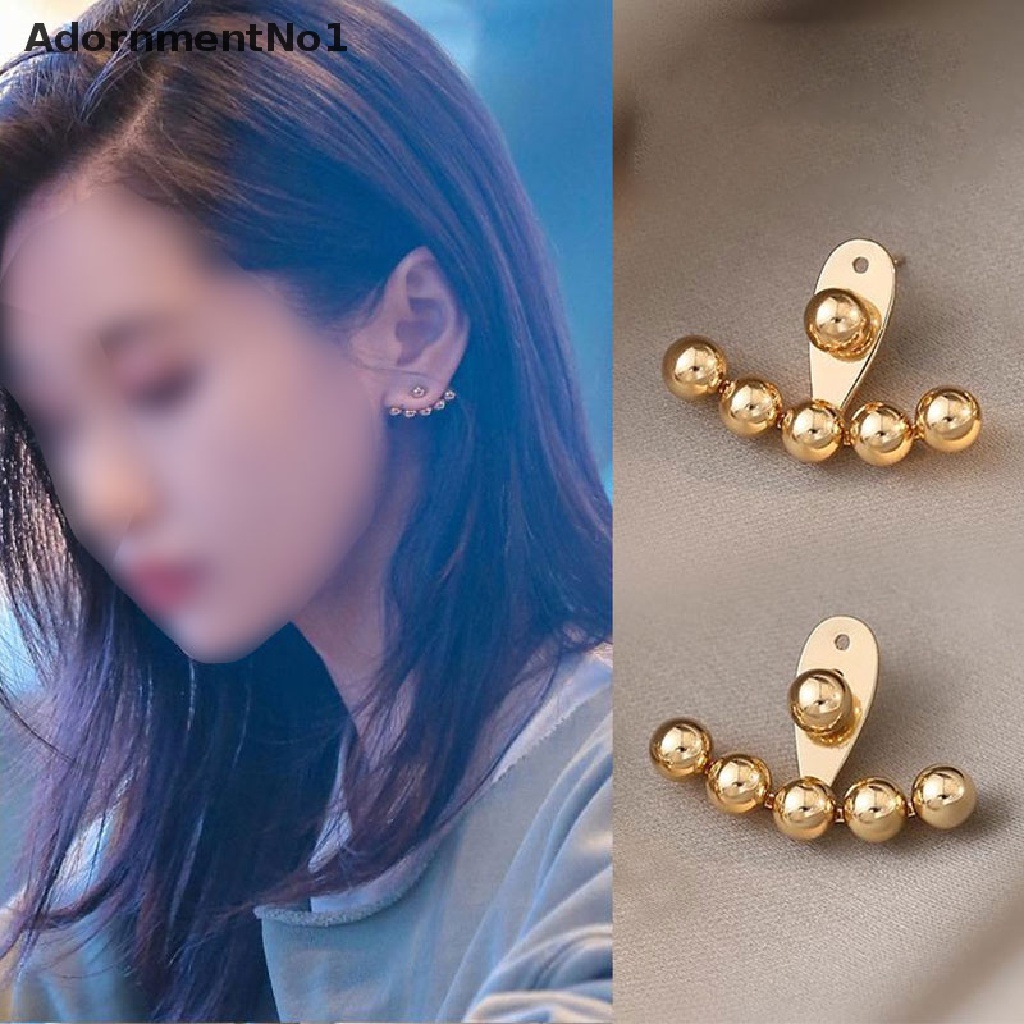 (AdornmentNo1) Anting Tusuk Gaya Korea Bentuk Kacang Emas Untuk Perhiasan Wanita / Pesta