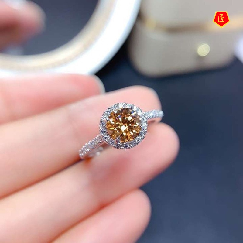 [Ready Stock]Classic 2 Karat Champagne Natural Morganite Open Ring