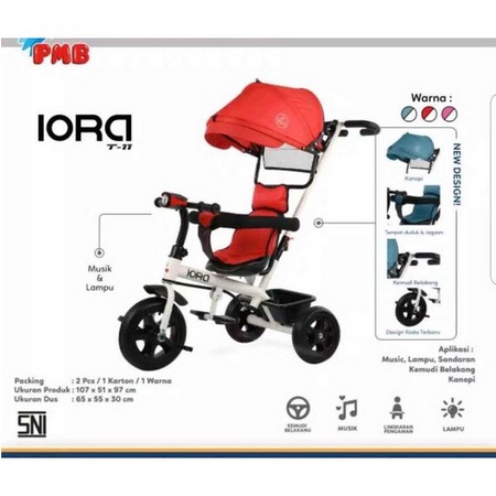 Sepeda Anak Roda 3 Tiga PMB Iora T-11 / Sepeda Anak