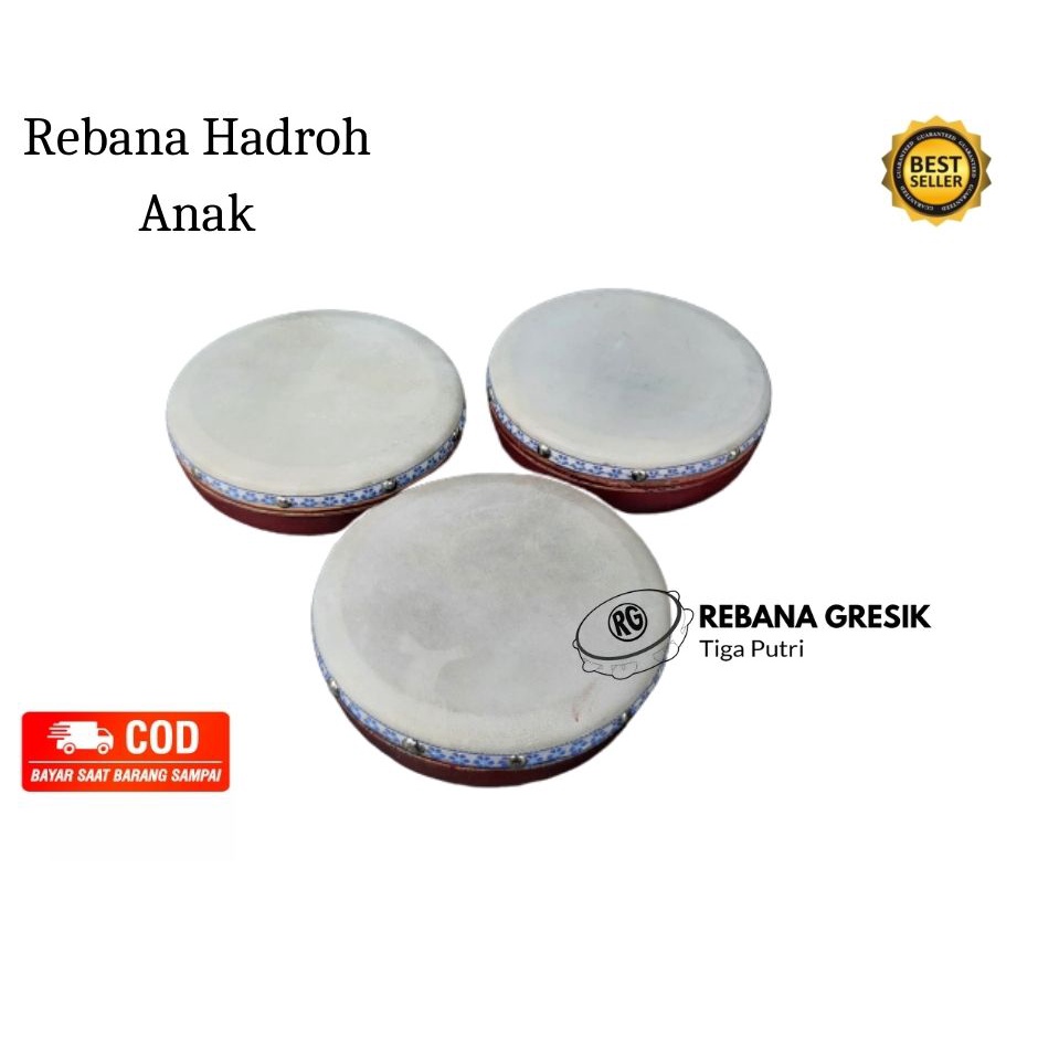 Rebana mainan rebana kotek kecil rebana kayu mangga ukuran 16 cm dan 18 cm rebana anak