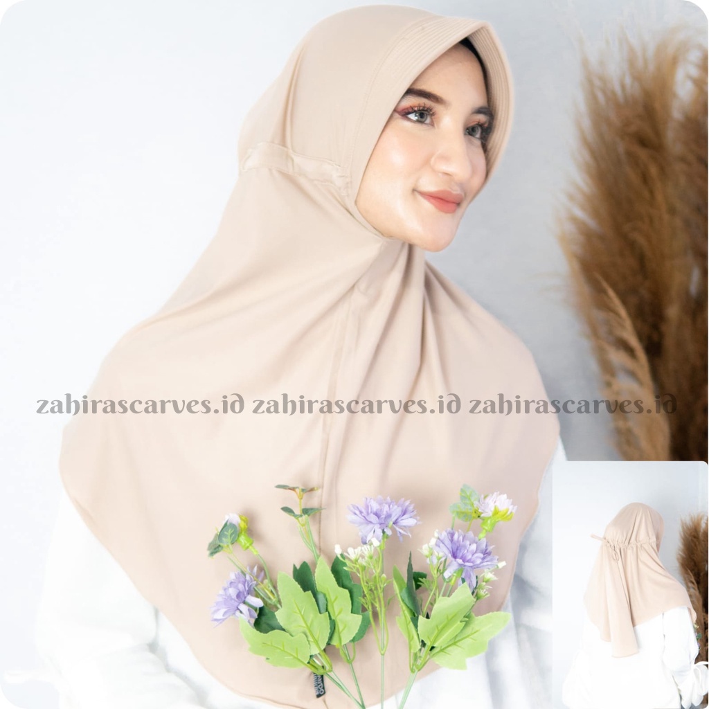 BIG SALE  - Jilbab Instan Pet Jersey Serut Premium / Bergo Jersey Serut / Jilbab Instan Serut Polos 