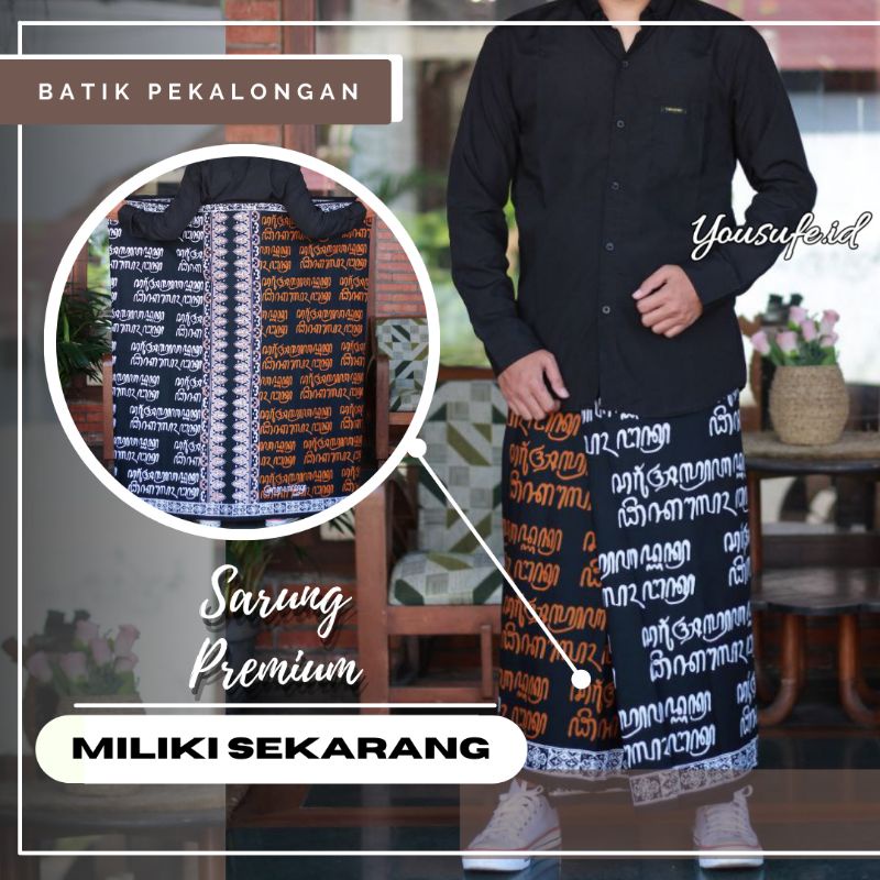 Sarung Batik Cap Premium/Sarung Batik Aksara Jawa/Sarung Batik Seragaman