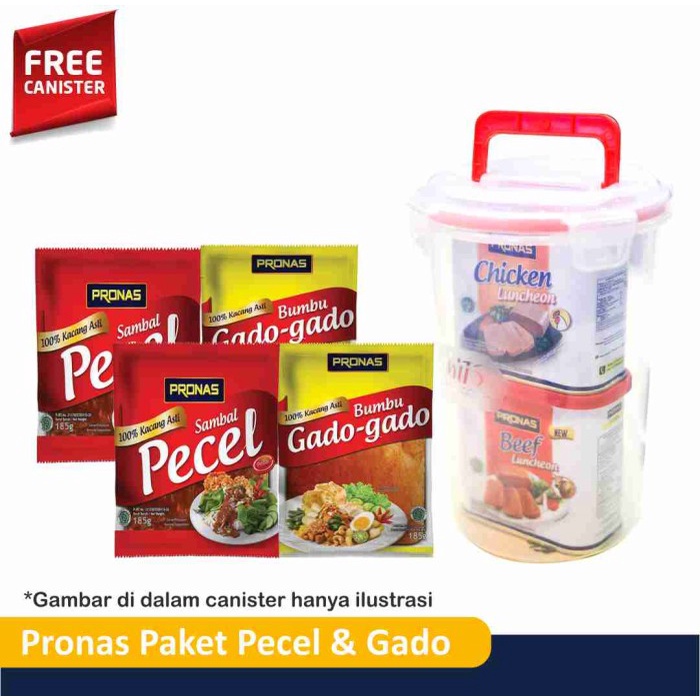 

Fe0Ggg Pronas Paket Pecel & Gado Bundling 4 Pcs Free Canister 75djbfv