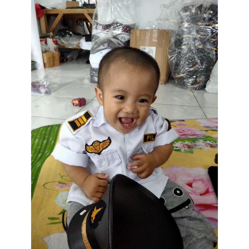 BAJU PiLOT ANAK KOSTUM KARNAVAL PAKET KOMPLIT