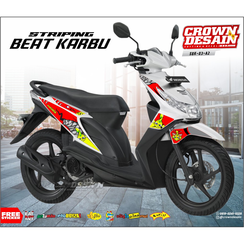 Jual Sticker Striping Honda Beat Karbu Sticker Striping Beat Karbu SBK03 Indonesia Shopee Indonesia