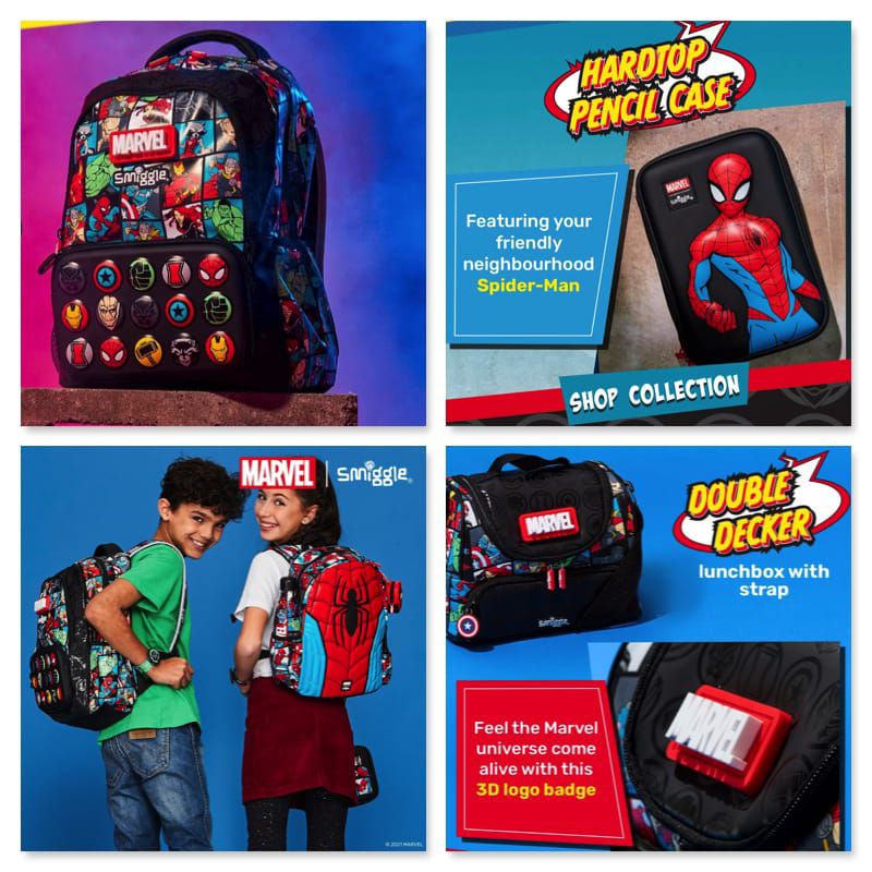 Smiggle marvel/Smiggle spiderman/Smiggle Disney ariel/Smiggle Disney Cinderella/Tas smiggle