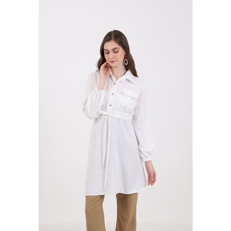 Berrybenka - Atasan Blouse Wanita Sofia Munara Drawstring Tops-3