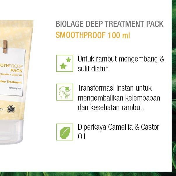 ✦ Biolage Deep Treatment Pack Smoothproof untuk Rambut Anti-Frizzy Ω