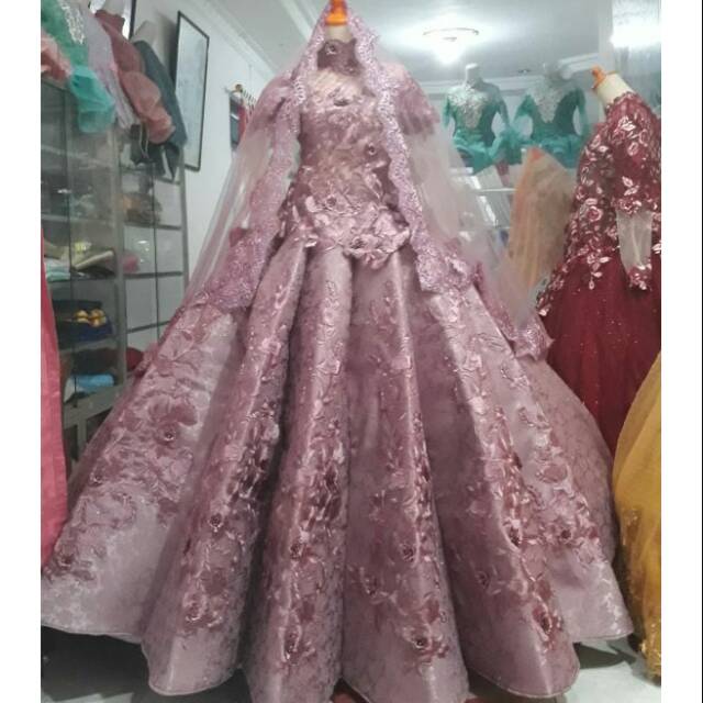 Kebaya Pengantin Warna Dusty Pink Serba Pengantin