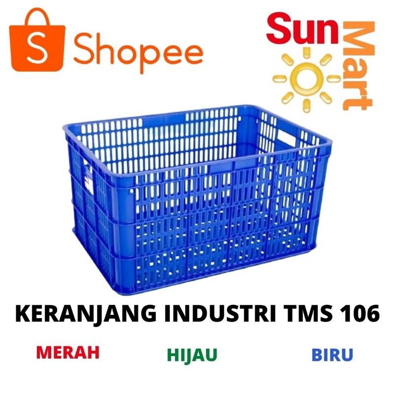 CONTAINER KERANJANG INDUSTRI SERBAGUNA HIJAU BIRU TMS T06 Industrial Container