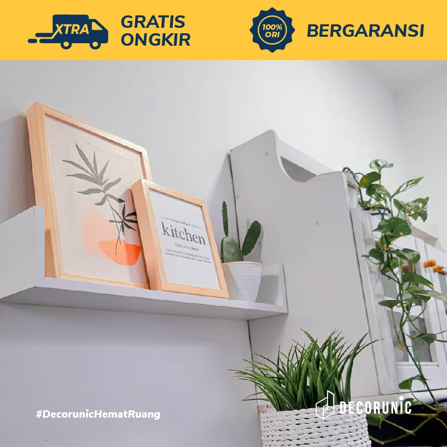 [Decorunic] Floating Shelf - Rak Dinding U ukuran 60 cm