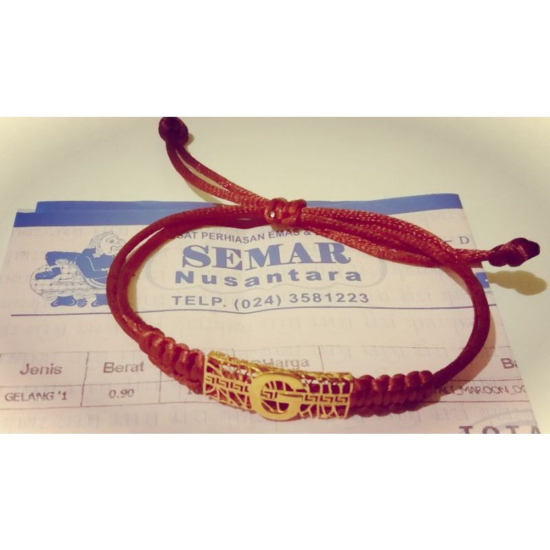 Gelang tali serut 0,9 gram , Emas Semar Nusantara Kadar 10K