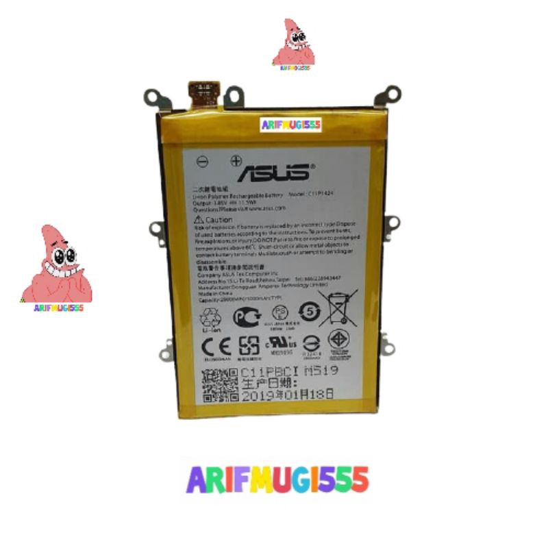 Batre Batray Baterai Battery Asus Zenfone 2 5.5&quot; ZE550ML ZE551ML Z00AD Z008D C11P1424 Original