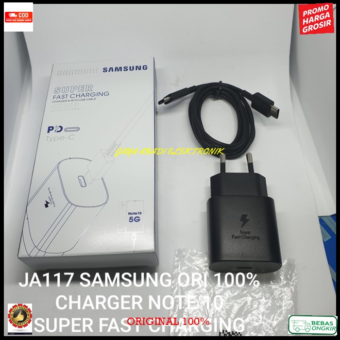 J117 SAMSUNG ORIGINAL 3A ADAPTOR 25 WATT CAS CASAN SUPER FAST CHARGING USB TYPE C TIPE C CHARGER CHA
